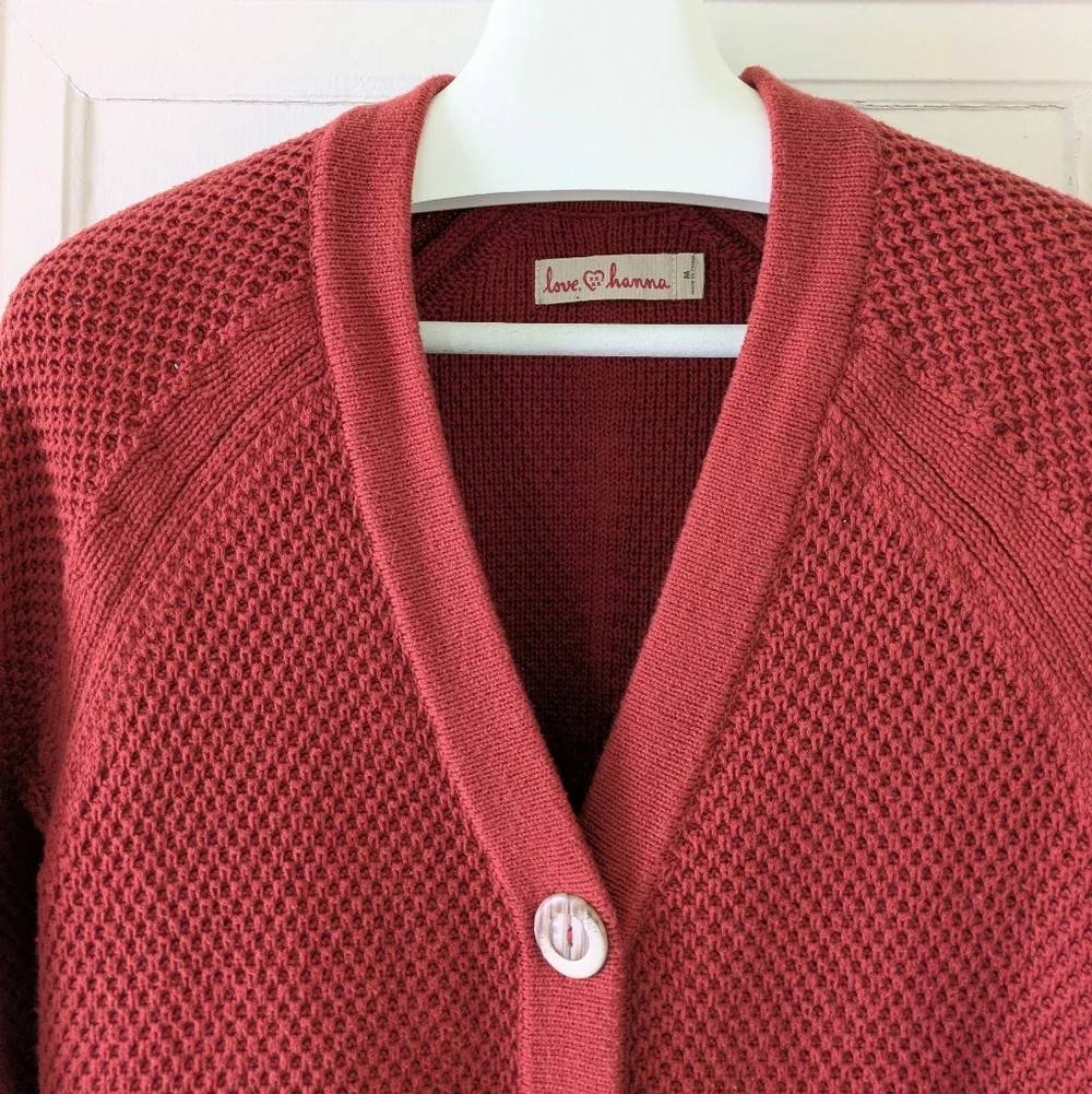 love, hanna Long Brick-colored Cardigan - Picture 2 of 4